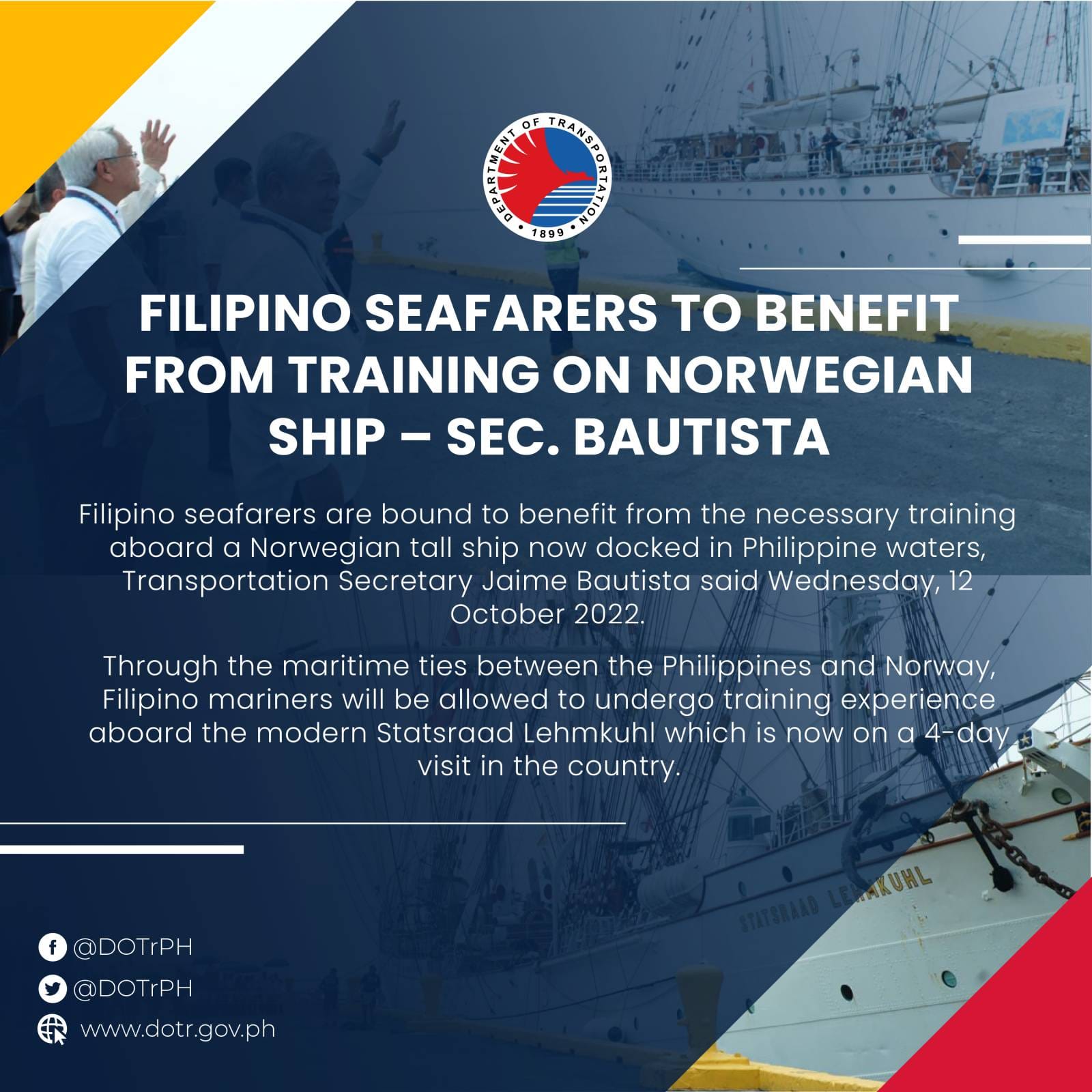 FILIPINO SEAFARERS TO BENEFIT FROM TRAINING ON NORWEGIAN SHIP SEC 